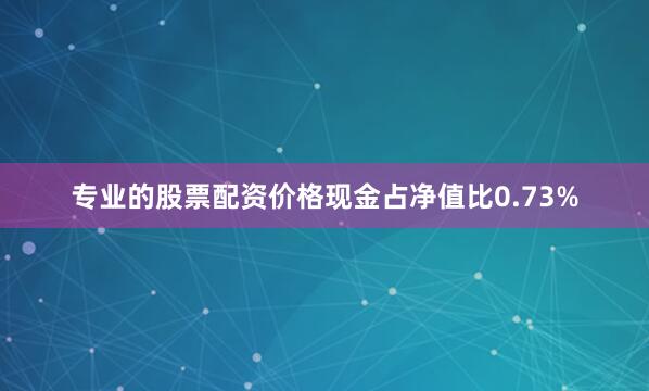专业的股票配资价格现金占净值比0.73%